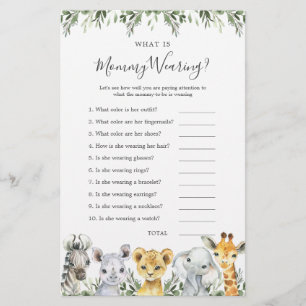 Safari Dieren Baby shower Wat draagt mama