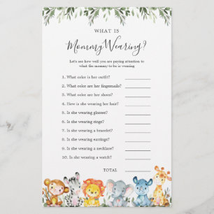 Safari Dieren Baby shower Wat draagt mama