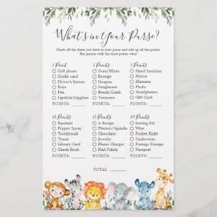 Safari Dieren Baby shower Wat zit er in je tas