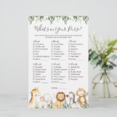 Safari Dieren Baby shower Wat zit er in je tas (Staand voorkant)