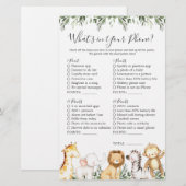 Safari Dieren Baby shower Wat zit er in je telefoo (Voorkant / Achterkant)