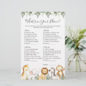 Safari Dieren Baby shower Wat zit er in je telefoo (Staand voorkant)