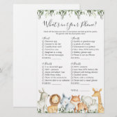 Safari Dieren Baby shower Wat zit er in je telefoo (Voorkant / Achterkant)