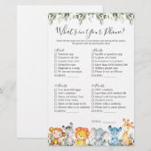 Safari Dieren Baby shower Wat zit er in je telefoo (Voorkant / Achterkant)
