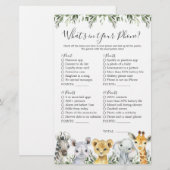 Safari Dieren Baby shower Wat zit er in je telefoo (Voorkant / Achterkant)