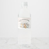 Safari Dieren Baby shower Water Fles Label Waterfles Etiket (Voorkant)
