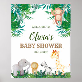Safari Dieren Baby Shower Welkom Bord Poster