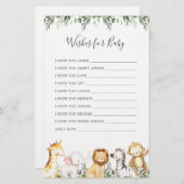 Safari Dieren Baby shower Wensen voor Baby (Voorkant / Achterkant)
