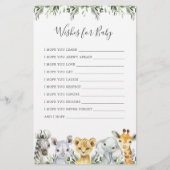 Safari Dieren Baby shower Wensen voor Baby (Voorkant)