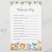Safari Dieren Baby Shower Wensen Voor Baby (Voorkant)