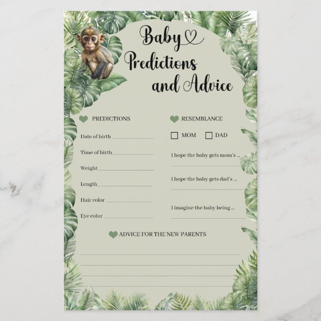 Safari Dieren Baby Voorspellingen en Advies SPEL (Voorkant)