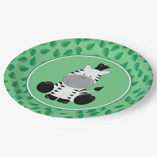 Safari Dieren | Baby Zebra Papieren Bordje (Gekanteld)