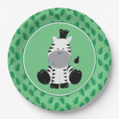 Safari Dieren | Baby Zebra Papieren Bordje (Voorkant)