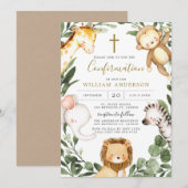 Safari Dieren Bevestigingsuitnodiging Kaart (Voorkant / Achterkant)