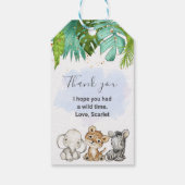 Safari Dieren Birthday I Baby shower Gift Label Cadeaulabel (Achterkant)