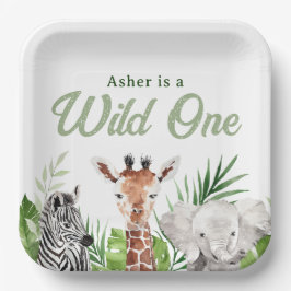 Safari Dieren Birthday Paper Borden Papieren Bordje