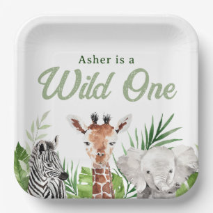 Safari Dieren Birthday Paper Borden Papieren Bordje