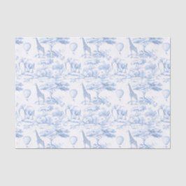 Safari Dieren Blauw Toile de Jouy Dusty Tissuepapier
