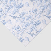 Safari Dieren Blauw Toile de Jouy Dusty Tissuepapier (Detail)