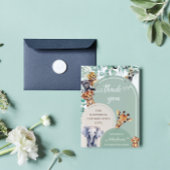 Safari Dieren Boheems Botanisch Baby shower Bedankkaart