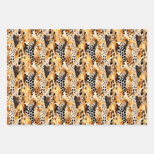 Safari Dieren' Bont Prints Exotisch Modern Inpakpapier Vel (Voorkant 3)