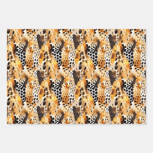 Safari Dieren' Bont Prints Exotisch Modern Inpakpapier Vel (Voorkant 2)