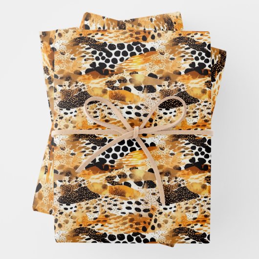Safari Dieren' Bont Prints Exotisch Modern Inpakpapier Vel (In situ)