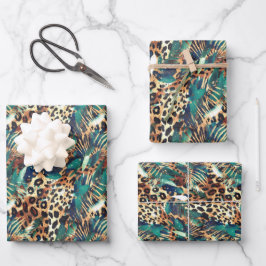 Safari Dieren' Bont Prints Exotisch Modern Inpakpapier Vel