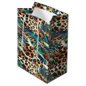 Safari Dieren' Bont Prints Exotisch Modern Medium Cadeauzakje (Voorkant Gekanteld)