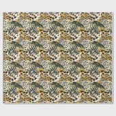 Safari Dieren Bont Prints Exotische Boho Cadeaupapier (Vlak)