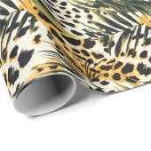 Safari Dieren Bont Prints Exotische Boho Cadeaupapier (Rol Hoek)