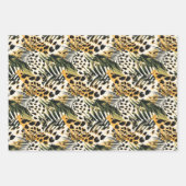 Safari Dieren Bont Prints Exotische Boho Inpakpapier Vel (Voorkant)