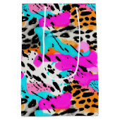 Safari Dieren Bont Prints Neon Kleurrijk Medium Cadeauzakje (Achterkant)