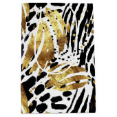 Safari Dieren Bont Prints Patronen Goud en Zwart Medium Cadeauzakje (Voorkant)