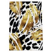 Safari Dieren Bont Prints Patronen Goud en Zwart Medium Cadeauzakje (Achterkant)