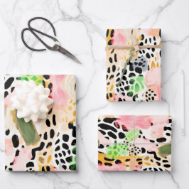 Safari Dieren Bont Prints Patronen Kleurrijk Inpakpapier Vel
