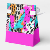 Safari Dieren' Bont Prints Patronen Kleurrijke Neo Bedankdoosjes (Achterkant)