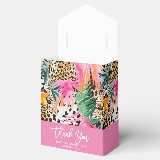 Safari Dieren' Bont Prints Patronen Luipaard Bedankdoosjes (Geopend)
