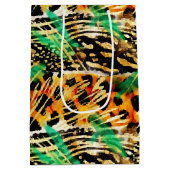 Safari Dieren Bont Prints Patronen Prachtige Wild Medium Cadeauzakje (Achterkant)