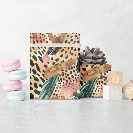 Safari Dieren Bont Prints Patronen Savannah Boho Cadeaupapier (Baby Shower)