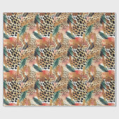 Safari Dieren Bont Prints Patronen Savannah Boho Cadeaupapier (Vlak)