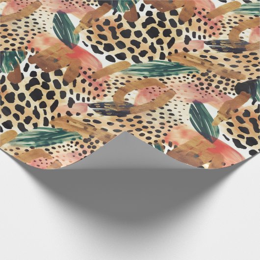 Safari Dieren Bont Prints Patronen Savannah Boho Cadeaupapier (Hoek)