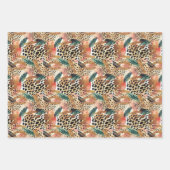 Safari Dieren Bont Prints Patronen Savannah Boho Inpakpapier Vel (Voorkant 3)