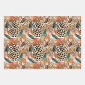 Safari Dieren Bont Prints Patronen Savannah Boho Inpakpapier Vel (Voorkant)