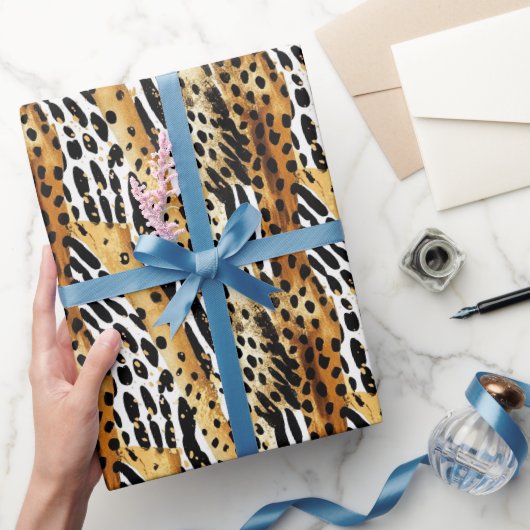 Safari Dieren Bont Prints Patronen Wildlife Boho Cadeaupapier (Geschenken)