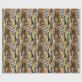 Safari Dieren Bont Prints Patronen Wildlife Boho Cadeaupapier (Vlak)