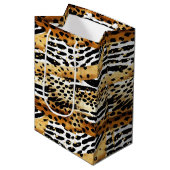 Safari Dieren Bont Prints Patronen Wildlife Boho Medium Cadeauzakje (Voorkant Gekanteld)