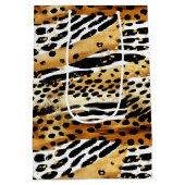 Safari Dieren Bont Prints Patronen Wildlife Boho Medium Cadeauzakje (Achterkant)