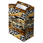Safari Dieren Bont Prints Patronen Wildlife Boho Medium Cadeauzakje (Achterkant Gekanteld)