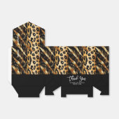 Safari Dieren' Bont Prints Patronen Zwart & Goud Bedankdoosjes (Uitgevouwen)